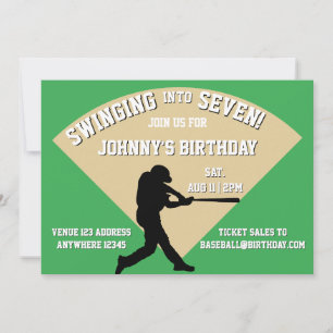 Swingen naar een honkbal verjaardag kaart