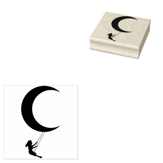 Swingen op de maan rubberstempel (Gestempeld)