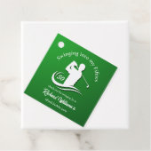 Swingend in mijn vijftiger jaren moderne golf spel bedankjes labels (In situ)