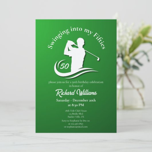 Swingend mijn vijftiger jaren in Modern Golf Spele Kaart (Staand voorkant)