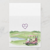 Swingend naar Fore, Roze Golf 4e Verjaardag Kaart (Achterkant)
