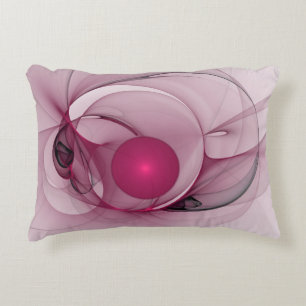 Swingende Fractal, Moderne Abstracte Bes Pink Kuns Accent Kussen