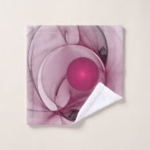 Swingende Fractal, Moderne Abstracte Bes Pink Kuns Bad Handdoek (Wasdoekje)
