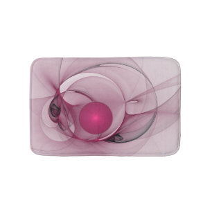 Swingende Fractal, Moderne Abstracte Bes Pink Kuns Badmat