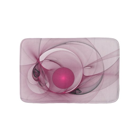 Swingende Fractal, Moderne Abstracte Bes Pink Kuns Badmat (Voorkant)
