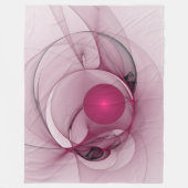 Swingende Fractal, Moderne Abstracte Bes Pink Kuns Fleece Deken (Voorkant)