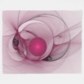 Swingende Fractal, Moderne Abstracte Bes Pink Kuns Fleece Deken (Voorkant (Horizontaal))