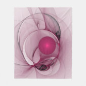 Swingende Fractal, Moderne Abstracte Bes Pink Kuns Fleece Deken (Voorkant)