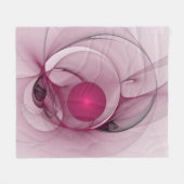 Swingende Fractal, Moderne Abstracte Bes Pink Kuns Fleece Deken (Voorkant (Horizontaal))