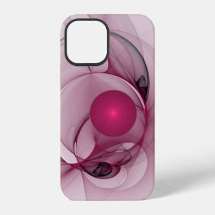 Swingende Fractal, Moderne Abstracte Bes Pink Kuns iPhone 12 Hoesje