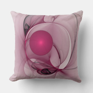 Swingende Fractal, Moderne Abstracte Bes Pink Kuns Kussen