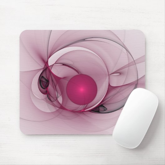 Swingende Fractal, Moderne Abstracte Bes Pink Kuns Muismat (Met muis)