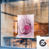Swingende Fractal, Moderne Abstracte Bes Pink Kuns Raamsticker (Cafe Raam)