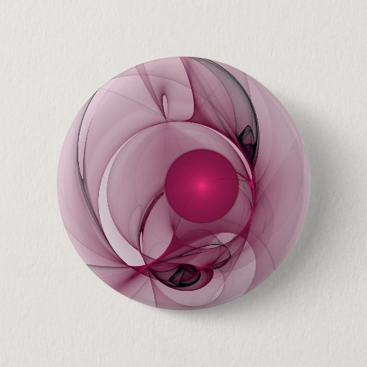 Swingende Fractal, Moderne Abstracte Bes Pink Kuns Ronde Button 5,7 Cm (Voorkant)