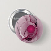 Swingende Fractal, Moderne Abstracte Bes Pink Kuns Ronde Button 5,7 Cm (Voorkant /achterkant)