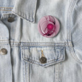 Swingende Fractal, Moderne Abstracte Bes Pink Kuns Ronde Button 5,7 Cm (In situ)
