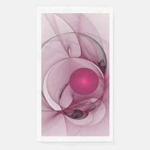 Swingende Fractal, Moderne Abstracte Bes Pink Kuns Servet