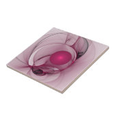 Swingende Fractal, Moderne Abstracte Bes Pink Kuns Tegeltje (Zijkant)