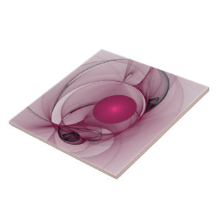 Swingende Fractal, Moderne Abstracte Bes Pink Kuns Tegeltje