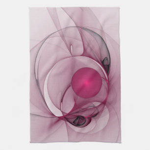 Swingende Fractal, Moderne Abstracte Bes Pink Kuns Theedoek