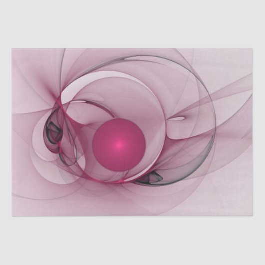 Swingende Fractal, Moderne Abstracte Bes Pink Kuns Tissuepapier (Voorkant)