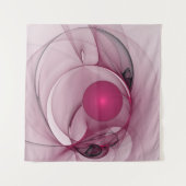 Swingende Fractal, Moderne Abstracte Bes Pink Kuns Wandkleed (Voorkant)