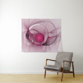 Swingende Fractal, Moderne Abstracte Bes Pink Kuns Wandkleed (In Situ (horizontaal))