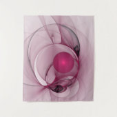 Swingende Fractal, Moderne Abstracte Bes Pink Kuns Wandkleed (Voorkant)