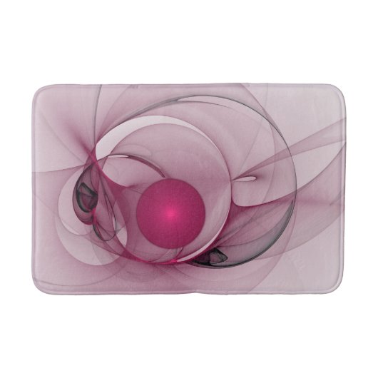 Swingende Fractal, Moderne Abstracte Bes Roze Kuns Badmat (Voorkant)