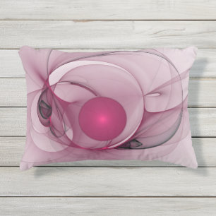 Swingende Fractal, Moderne Abstracte Bes Roze Kuns Buitenkussen