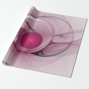 Swingende Fractal, Moderne Abstracte Bes Roze Kuns Cadeaupapier