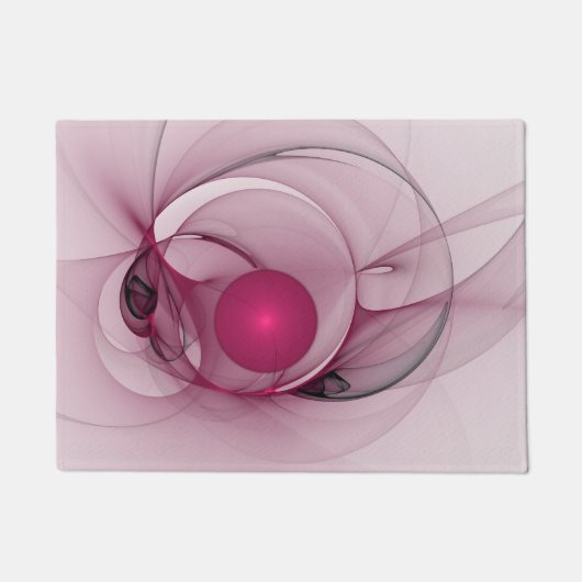Swingende Fractal, Moderne Abstracte Bes Roze Kuns Deurmat (Voorkant)