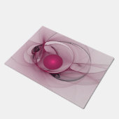 Swingende Fractal, Moderne Abstracte Bes Roze Kuns Deurmat (Schuin)