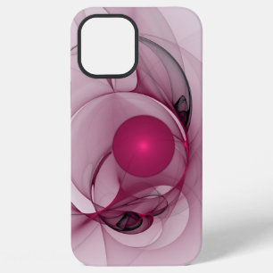 Swingende Fractal, Moderne Abstracte Bes Roze Kuns iPhone 12 Pro Max Hoesje