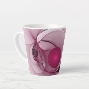 Swingende Fractal, Moderne Abstracte Bes Roze Kuns Latte Mok