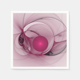 Swingende Fractal, Moderne Abstracte Bes Roze Kuns Servet