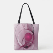 Swingende Fractal, Moderne Abstracte Bes Roze Kuns Tote Bag (Achterkant)