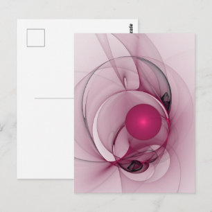 Swingende Fractal, Moderne Abstracte Besroze Kunst Briefkaart