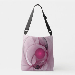 Swingende Fractal, Moderne Abstracte Besroze Kunst Crossbody Tas