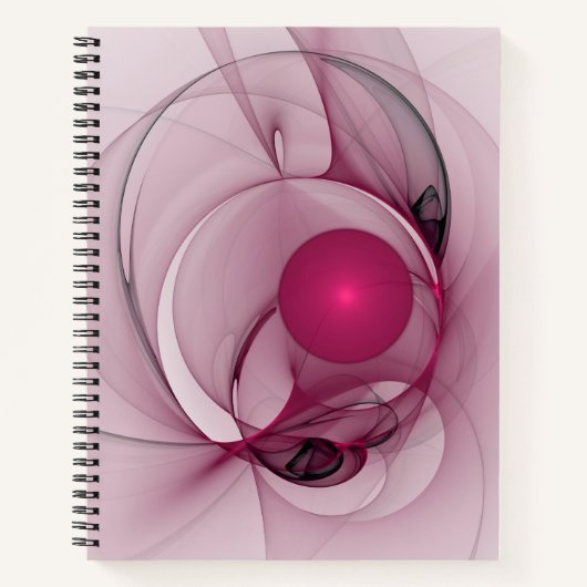 Swingende Fractal, Moderne Abstracte Besroze Kunst Notitieboek (Voorkant)