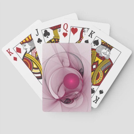 Swingende Fractal, Moderne Abstracte Besroze Kunst Pokerkaarten (Achterkant)