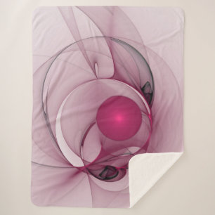 Swingende Fractal, Moderne Abstracte Besroze Kunst Sherpa Deken