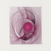 Swingende Fractal, Moderne Abstracte Besroze Kunst Wandkleed (Voorkant)