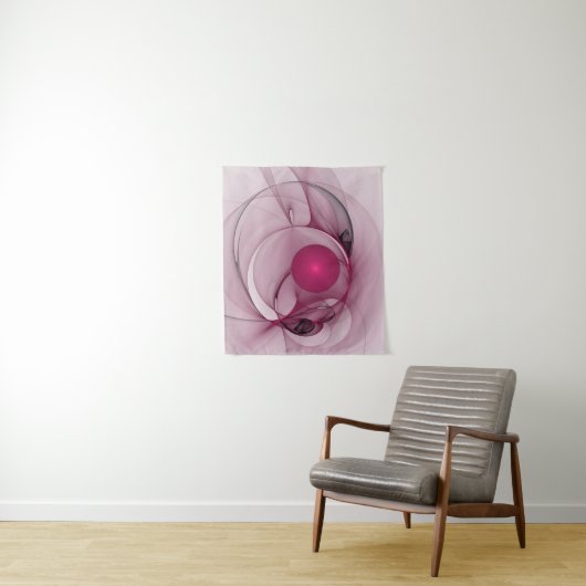 Swingende Fractal, Moderne Abstracte Besroze Kunst Wandkleed (In situ)
