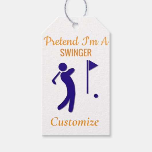 Swingende golfer Thunder_Thunder_Cove Cadeaulabel (Voorkant)