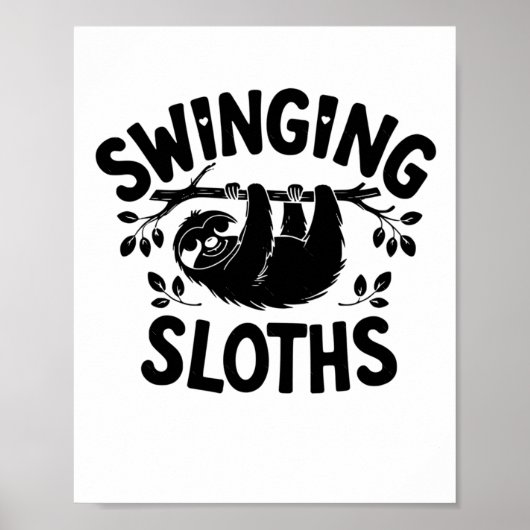 Swingende luiaards hangen daar in de Sticker Poster (Voorkant)