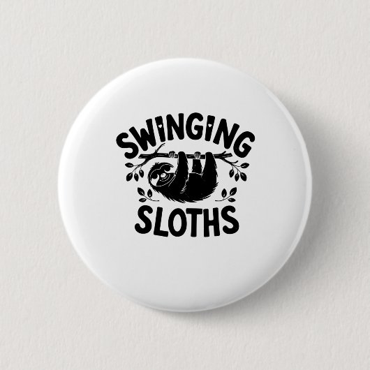 Swingende luiaards hangen daar in de Sticker Ronde Button 5,7 Cm (Voorkant)