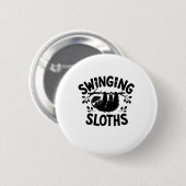 Swingende luiaards hangen daar in de Sticker Ronde Button 5,7 Cm (Voorkant /achterkant)