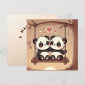 Swingende Panda Liefdeskaart Feestdagenkaart (Voorkant / Achterkant)