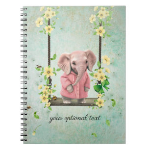 Swingende Roze Olifant Spiraal Foto Notitieboek